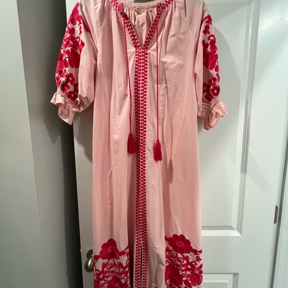 Elegant Pink Embroidered Dress